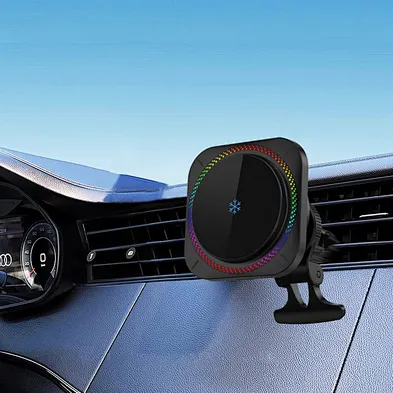 2024 best selling 15W Mount Adsorbable 2In1 Ice Cooling Unique Design Car Wireless Magnetic Charger Wireless charger
