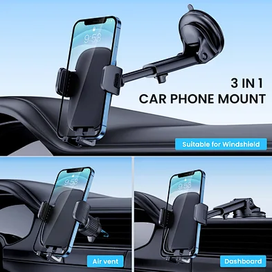 Car Phone Holder Mount Phone Mount for Car Windshield Dashboard Air Vent Universal Hands Free Automobile Cell Phone Hold