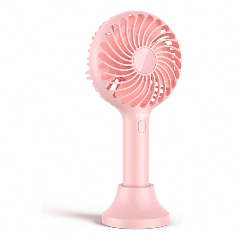 Handheld Fan, Portable Hand Fan with USB Rechargeable Battery, Base Travel Small  Personal Desk Desk Fan for Women Kids
