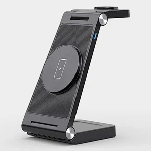 Portable Desk Charging Station Stand Magnetic Wireless Charger Foldable 3 In 1 Wireless With OEM H104