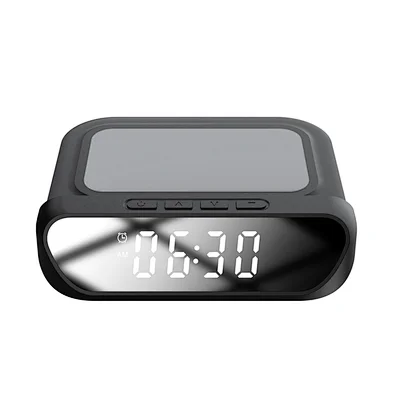 Qi 3 In 1 Fast Charging Wireless Charger Pad For phoneWith Alarm Clock