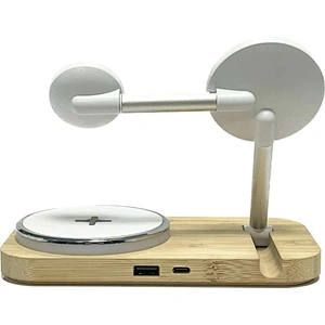 Folding Wireless Charger 3 In 1 Magnetic Foldable wood Wireless charger with led light