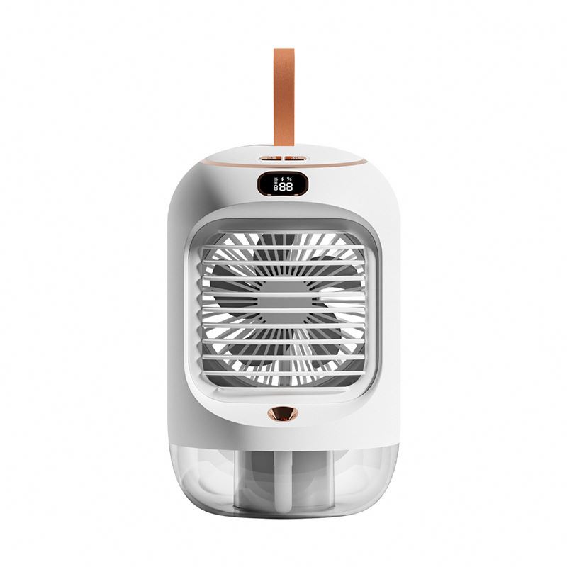 2022 New Digital Display Cooler Rotating Humidifier Fan CO244 Warm Light Ambient Light Automatic Swing Head Fan