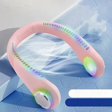 2024 multifunction Portable Cooling Neck Fan Led Display with summer