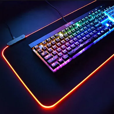 Computer Mousepad LED USB Charging Large Mouse Pad with Logo for Desk Mat Mouse Pad Wireless Charger RGB Custom Paper Box OEM