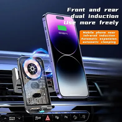 Automatic Holder For phone 30W C11 Transparent Car Wireless Charger