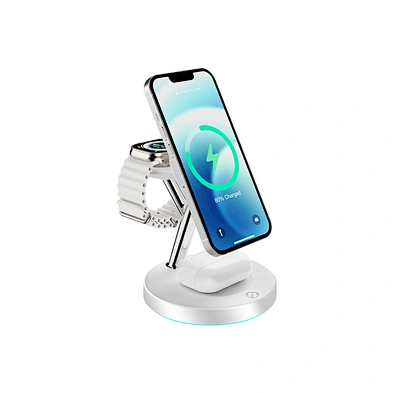 2024 NEW wireless charger3-In-1  For Phone Stand Qi 15W Wireless Charger Magnetic 3 In 1 with night light