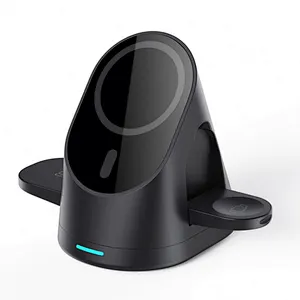Magnetic 3 In 1 Qi 15W Charger Charging Wireless Fast Charge Stand Dock 3 in 1 wireless charger