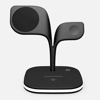 2024 unique design with night light Station Magnetic Wireless Charging Stand 3 In 1 Wireless Charger For phone