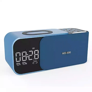 JEDI WD500 FM Radio TF Card Aux In Table Phone 10W Alarm Clock Wireless Charger Speaker With Night Light