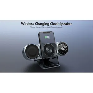 With Alarm Clock Speaker 3 In 1 Hot Selling Desktop Wireless Charger