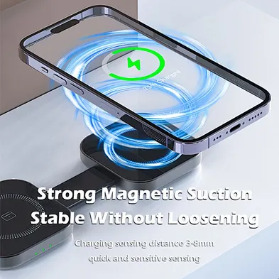 Custom 2024 Latest Design Foldable Portable Travel Magnetic Qi2 15W 4 3 In 1 One Wireless Charger For phone