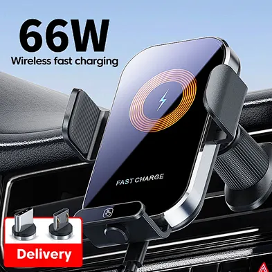 For Phone Holder With Fast 15W Magnetic for  phoneTransparent Infrared Sensor Car Wireless Charger