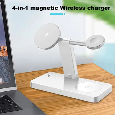 JEDI 15W Hot Selling  Magnetic Wireless Charger Multifunction  4 in 1  Fast Charging Station For Mobile Phone