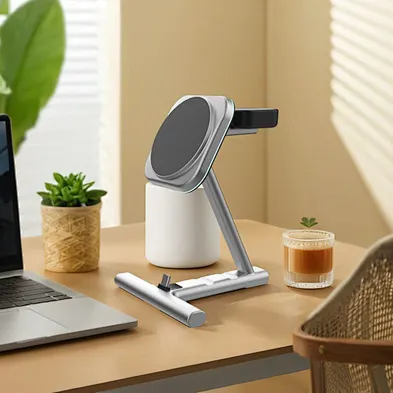 15W Multi-Functional Dock Stand Station Fast Mobile Phone Qi Magnetic Wireless Charger For phone
