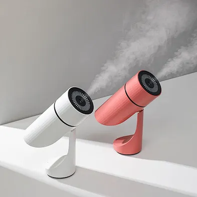 phone Design Adjustable Angle Humidifier Portable Rechargeable Ultrasonic Air Conditioner with Colorful Nightlight