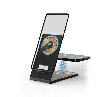 JEDI Desktop Phone Stand Holder T05 Transparent 3 in 1 Wireless Charger Magnetic Foldable Charging Station