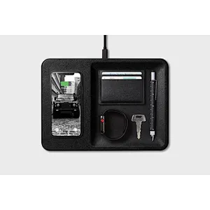 Leather wireless charginging tray for multiple devices 15W Qi accessories tray and charger wireless charger tray