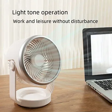 Portable Air Circulation Desk Fan Adjustable Wall Mounted Rechargeable Small Fan for Bedroom Kitchen Office Outdoor Camping