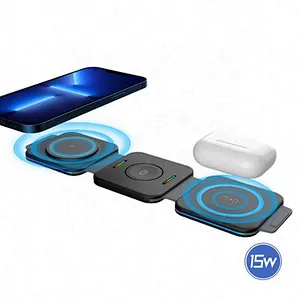 JEDI F21 3-In-1 Folding Magnetic Wireless Charger 7.5w Fold Fast Charging Stand 3in1 Portable Foldable Charger