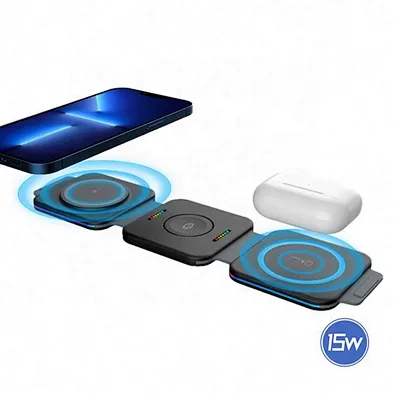 JEDI F21 3-In-1 Folding Magnetic Wireless Charger 7.5w Fold Fast Charging Stand 3in1 Portable Foldable Charger
