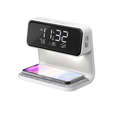Multifunctional Outstanding Date Day Display 10W Wireless Charger With Alarm Clock