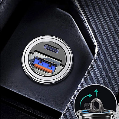 Pull Ring Design 2022 Hot Selling H06 Mini Stealth Car Adapter All Metal 30W Fast USB PD Charger