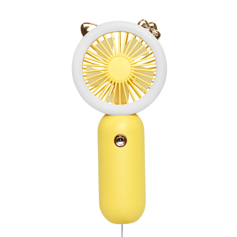 2021 Hot Sell Portable Mini phone Fan Led Light with Ear Cat Design Fan CO76