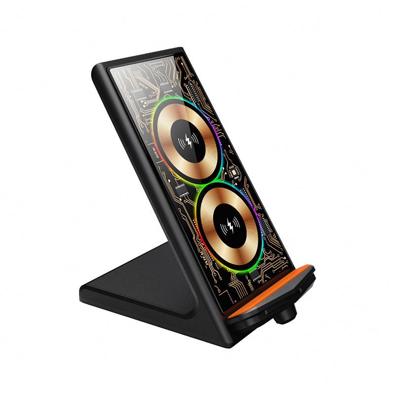 Mobile Phone 15W Fast Wireless Charging 3 In 1 Qi Stand Charger with night light