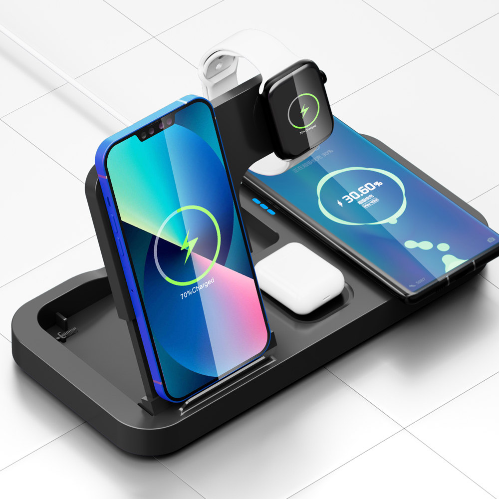 Multifunction  foldable 4 In 1 15W Fast Portable Magnetic Wireless Charger