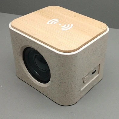 Bt  Wireless Bamboo Charger And Speaker Mini wooden Wireless Charger wooden speakers Wireless Speaker Portable