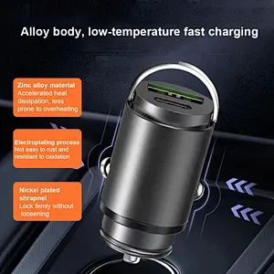 Fast Charging 30W Pd Mini Adapter Usb Type C Support Qc3.0 Multi Ports Universal Cigarette Lighter 2 Port Mobile Car Charger