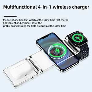 3 In 1 Chargers High Quality Desktop wireless Hot Selling C Multifunction Qiwireless Fast Charging New Creative Wireless Charger
