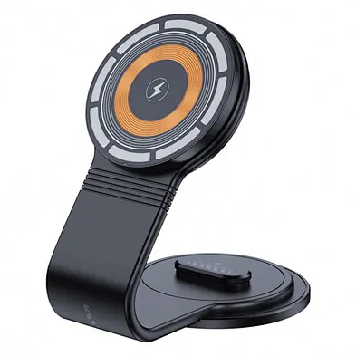 2024 New 180 Degree Bending Universal Aluminum Magnetic  15W Car Dashboard Wireless Cell Phone Holder for phone15 Tesla Screen
