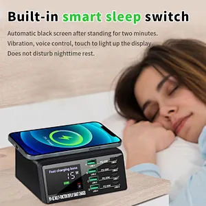 JEDI 110w 8 Ports Laptop Charge QC3.0 PD Multi Usb Wireless Charger Electric Charging Station With Multiport