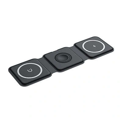 Charging And Suitable Convenient Hassle-Free Fast Strong Magnetic Design Aluminum 3 In 1 Foldable Wireless Charger