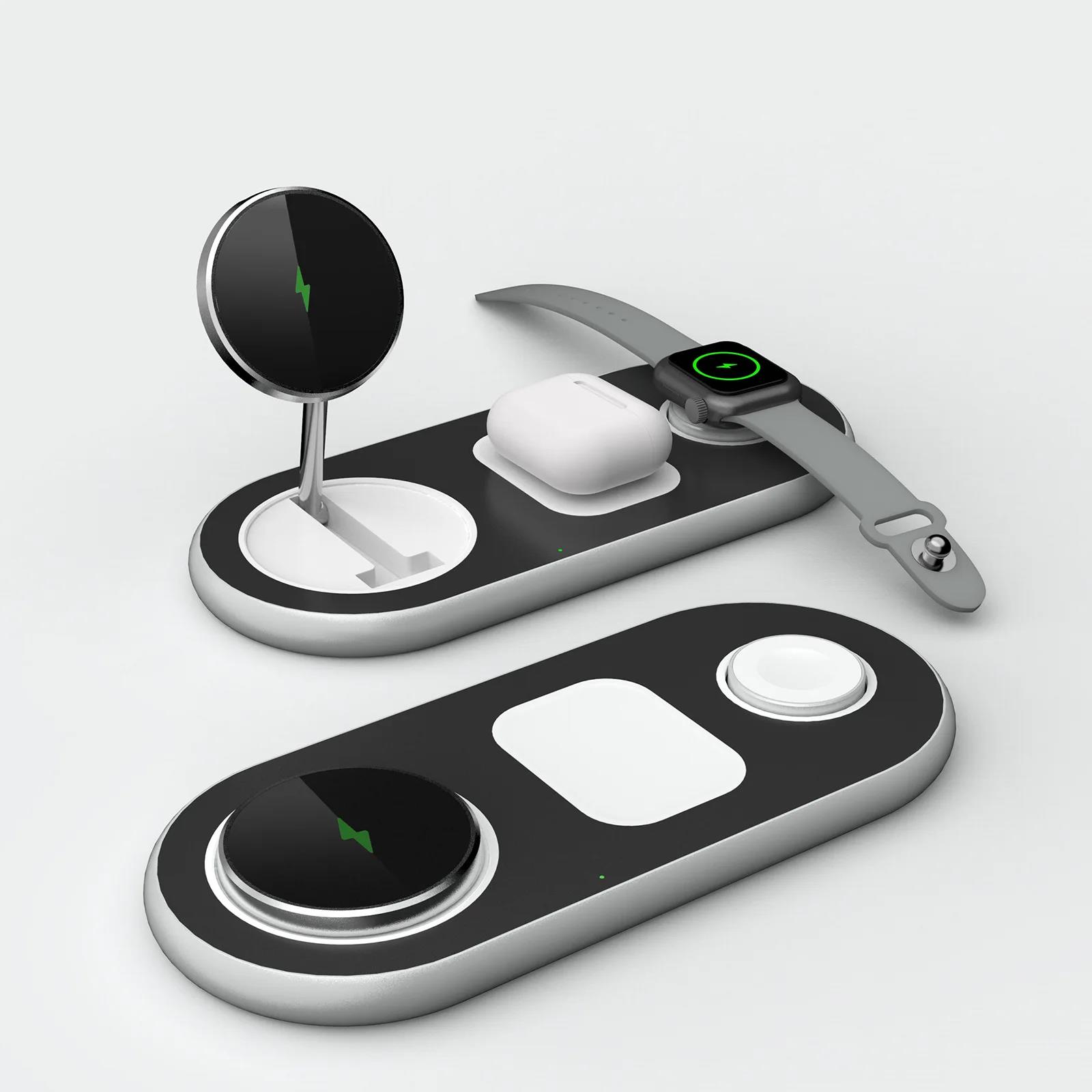 2024 hot sale 30W  Magnetic  3 In 1 Desktop Foldable Wireless Charger Station fast charging