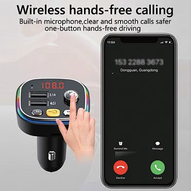 Dual Usb 3.1A multifunction  Charger  Player Handsfree Kit Adapter Fast Charging  Fm Transmitter New Post Car Charger Mp3 Player