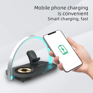Mobile Phone Charging 3 In 1 For 15W Output Station Foldable Dock Qi  Phones Night Light 3-In-1 Wireless Charger