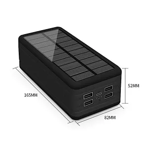 Trending Outdoor Solar Power Bank Outdoor 50000mah Mobile Solar Panel 4 USB Outputs With Flashlight Portable Power Bank