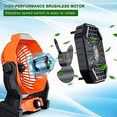 New Design Eco-friendly Portable Camping Fan Led Light Fan 5200mah camping fan rechargeable with led lantern