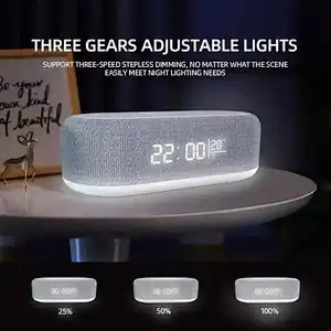 With Speaker And Light Clock Lamp Phone Multifunction Rgb Wireless Charger with led time screen clear and warm