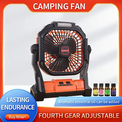 Outdoor Camping Fan with led light Amazon fishing tent fan portable fan for camping