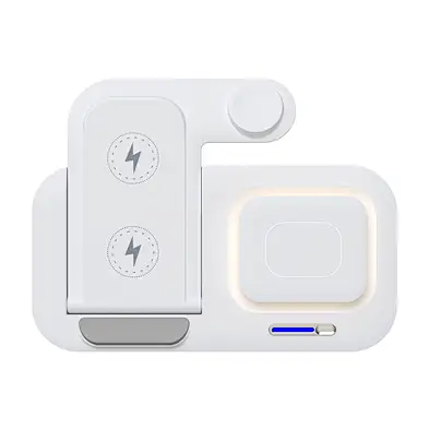 Foldable 15W Magnetic Portable 3 In 1 For Smart Watch Lamp With Led Light Fast Charging Wireless Charger