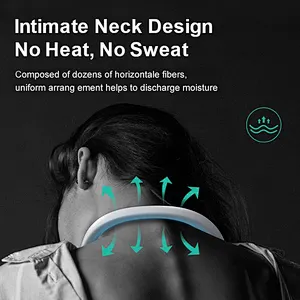 2024 hot saleLazy Bladeless Neck Fan Rechargeable 2400mAh Wearable Cooling Mini Hung Band Necklace Fan