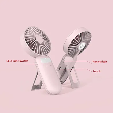 Mirror Portable Battery Led Light Makeup & Powered Fill Suitable For Female Girl Travel Office Air Cooling Fans 3-In-1 Mini Fan