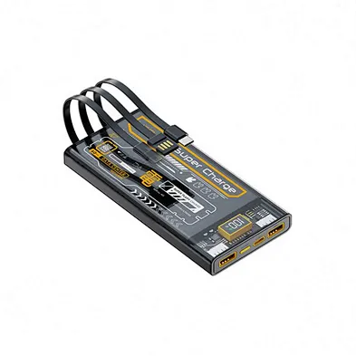 Pd20w fast charging 10000mah power bank transparent small portable mini mobile power supply pd20w charger with 3 cable