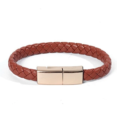 Type-C Chain Pu Braided Leather 22.5Cm Three Port Charging Data Cable