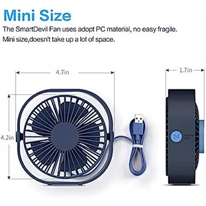 OEM ODM USB Rechargeable Fan with LED light Rechargeable smart fan mini table air cooler fan