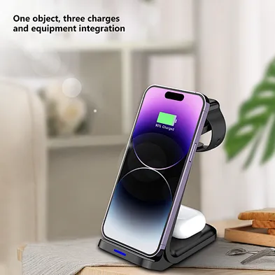 2024 hot sale wireless charger Fast Mobile Phone 3 In 1 Charge Dock 3In1 Wireless Charger Stand